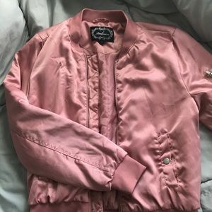 Baby pink bomber jacket